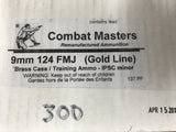 CANADIAN BDX 9MM 124 GR FMJ GOLD LINE LOADED AMMUNITION 300PK
